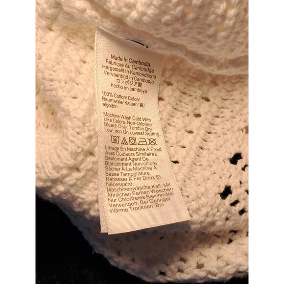 J.Crew Crochet Sweater Tank Top Ivory Cotton Scalloped Hem CA087 Size S NWT - Picture 7 of 7